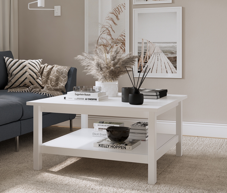 HEMNES ХНМНЭС КЫМÖР стол журнальный белый 90*90