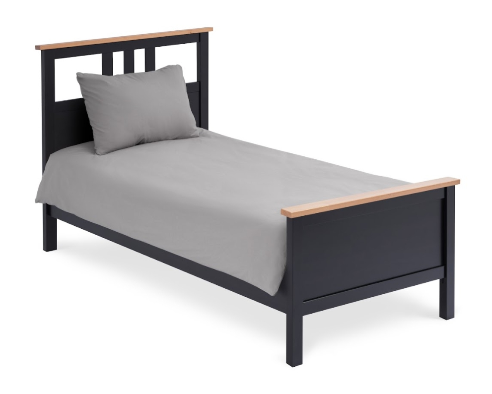 HEMNES ХНМНЭС  КЫМÖР кровать черная/светло-коричневая 90*200