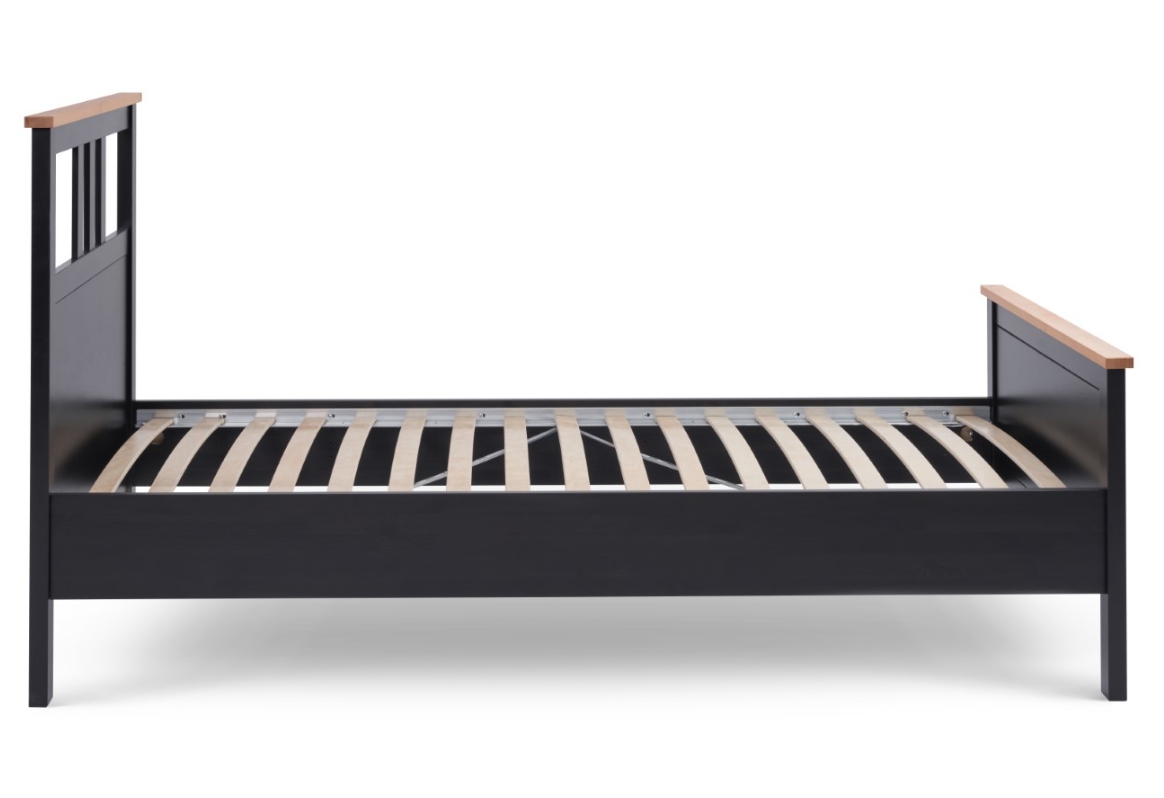 HEMNES ХНМНЭС  КЫМÖР кровать черная/светло-коричневая 90*200
