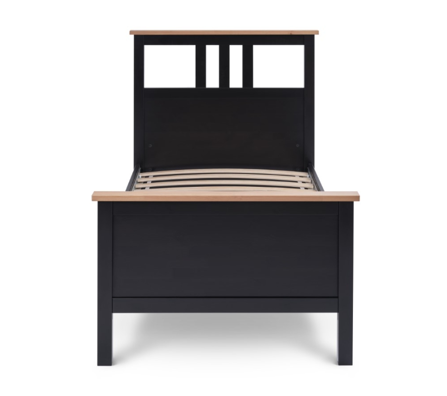 HEMNES ХНМНЭС  КЫМÖР кровать черная/светло-коричневая 90*200