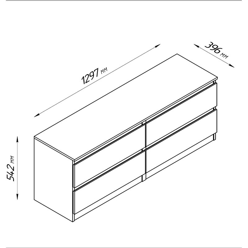 KASTOR/MALM тумба  4 ящика белая