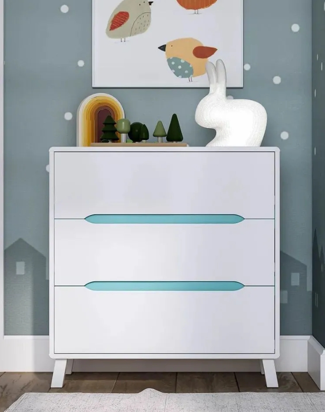 ВАЛЬО Комод 3 ящика белый