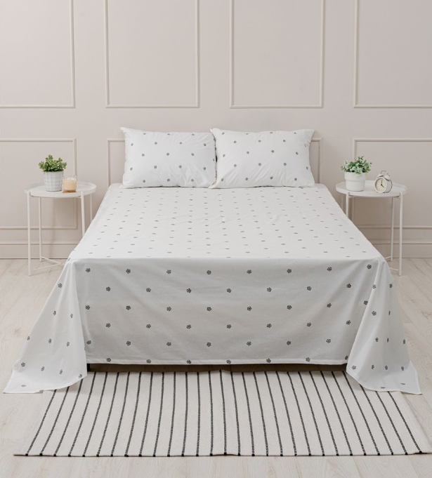 YERRNA простыня стандартная 240*260 белый цветы