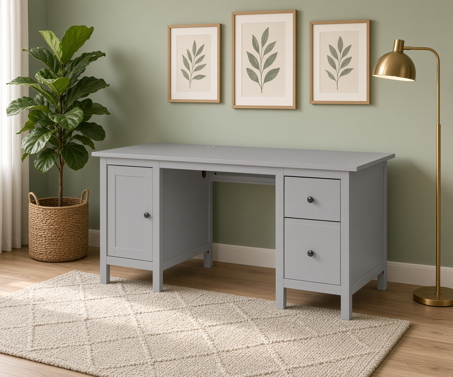 HEMNES ХЕМНЭС  КЫМОР Стол письменный серый