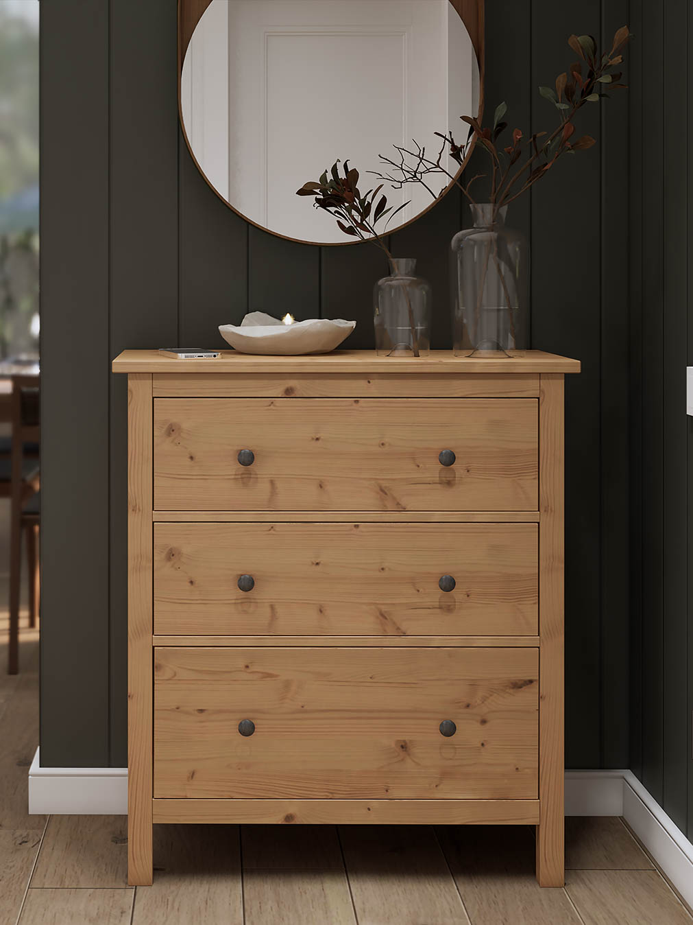 Комод HEMNES ХЕМНЭС КЫМÖР 3 ящика светло-коричневый