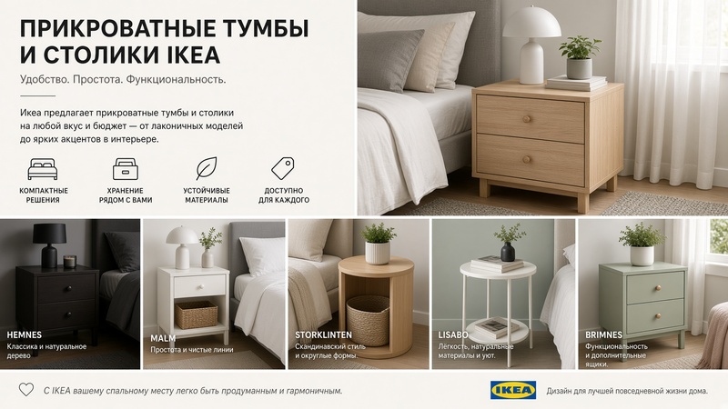 Прикроватные тумбы Икеа
