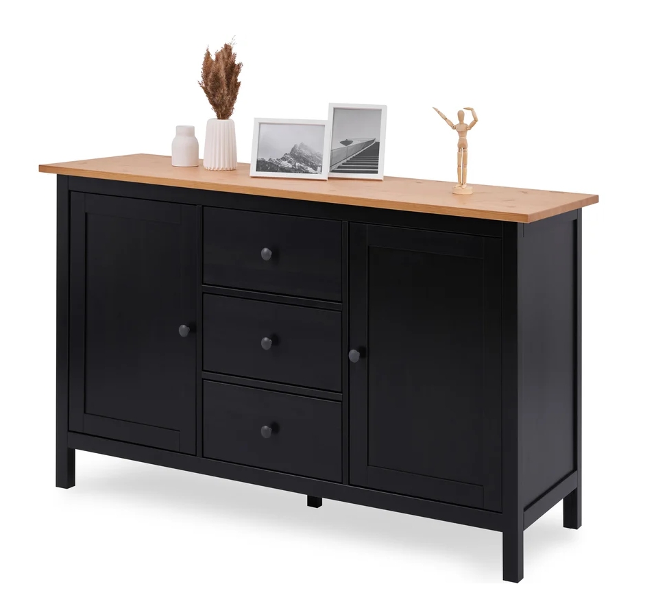Сервант Икеа HEMNES ХЕМНЭС КЫМÖР черный/светло-коричневый