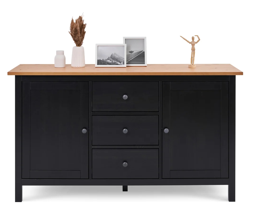 Сервант Икеа HEMNES ХЕМНЭС КЫМÖР черный/светло-коричневый