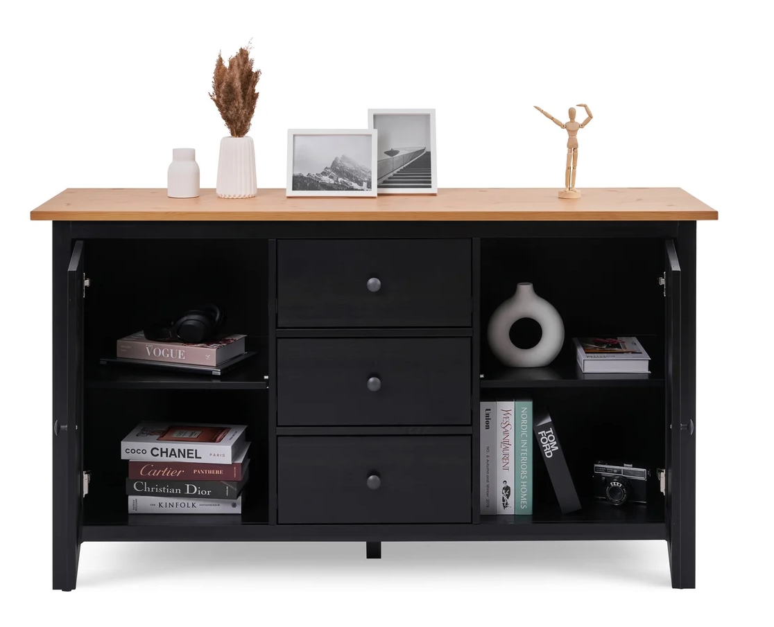 Сервант Икеа HEMNES ХЕМНЭС КЫМÖР черный/светло-коричневый