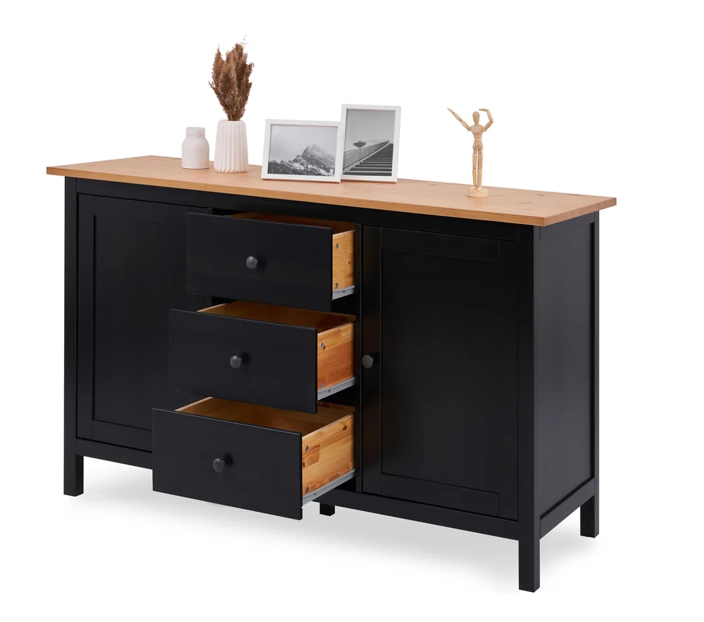 Сервант Икеа HEMNES ХЕМНЭС КЫМÖР черный/светло-коричневый